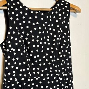 Dolce & Gabbana Polka Dot Sheath Dress Black White Sleeveless Italy Size 44 (8)